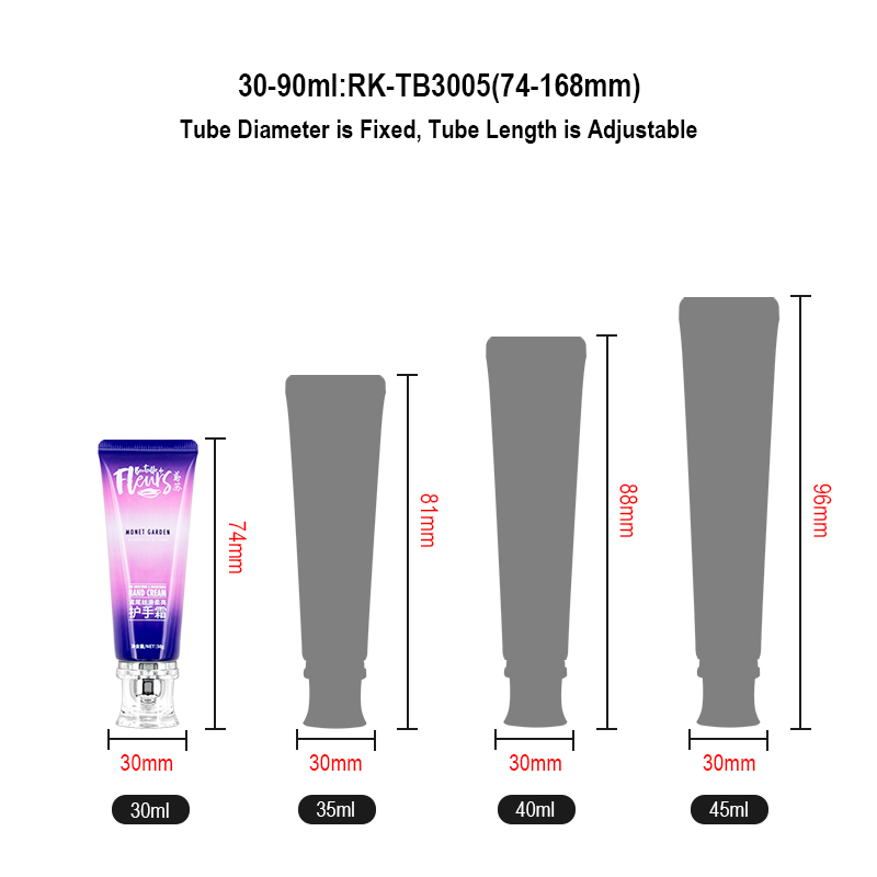 cosmetic hand cream plastic soft squeeze tube