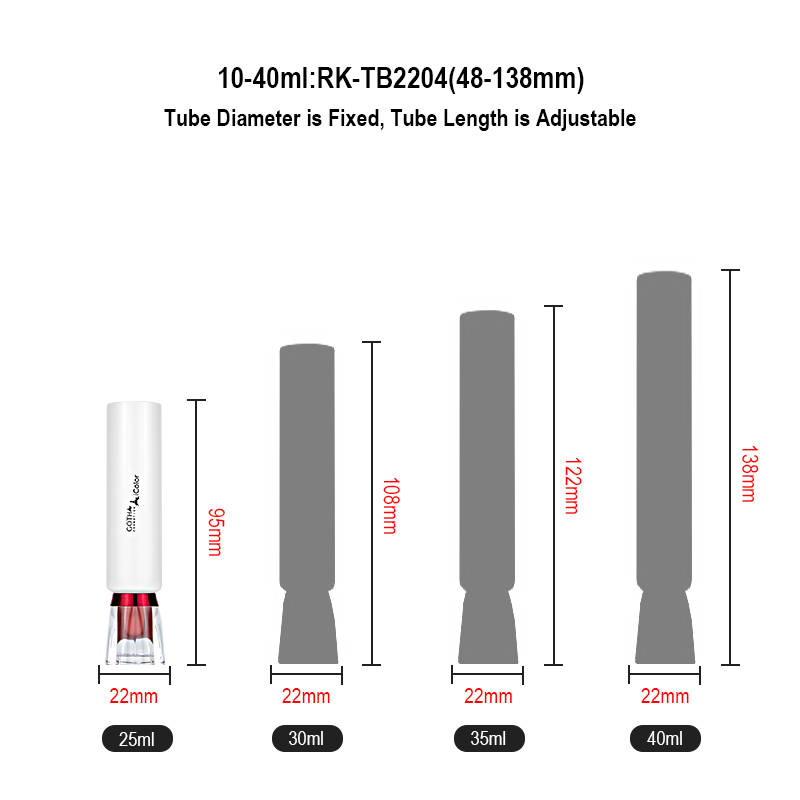Runk cosmetic tube size