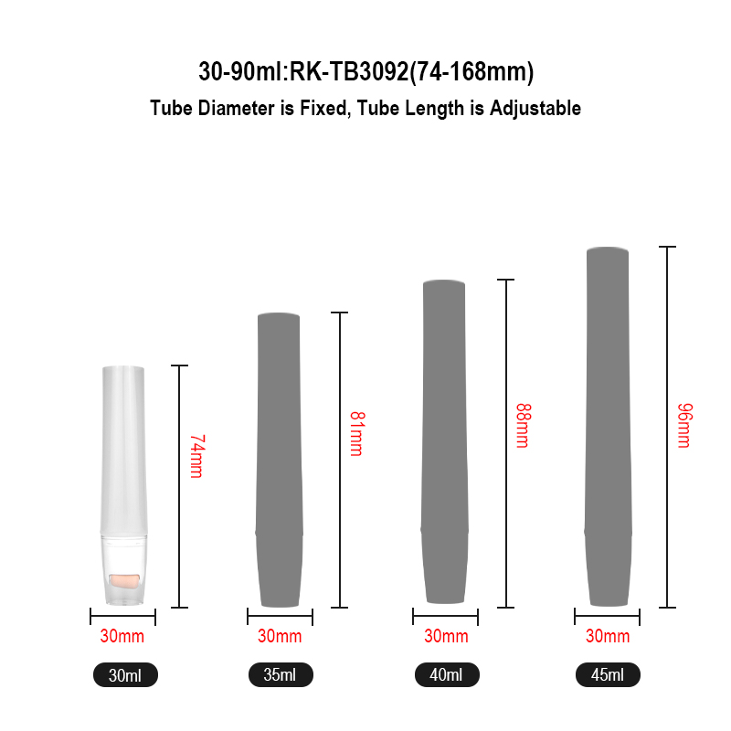 Runk cosmetic tube size