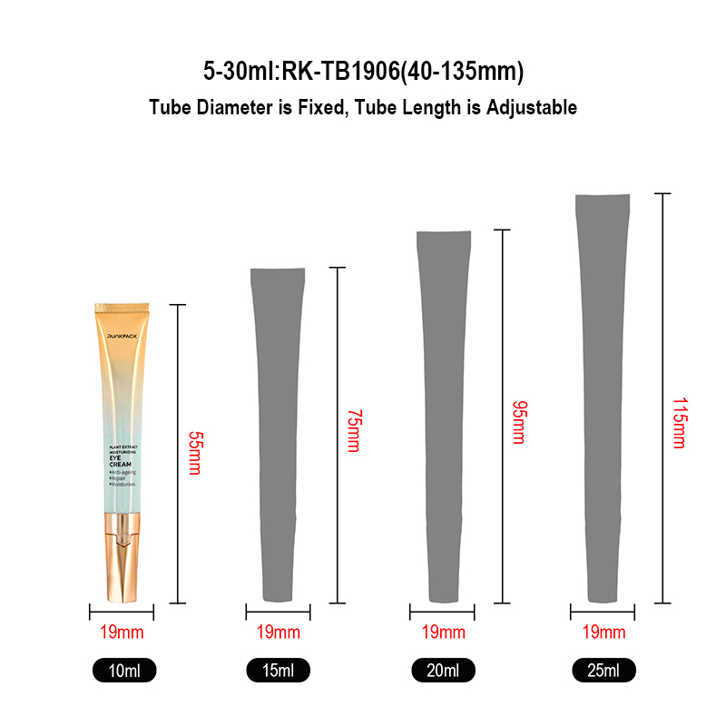 Runk cosmetic tubes size